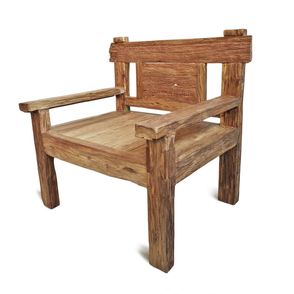 Rustic Railway Wood Arm Chair - Thumbnail 6