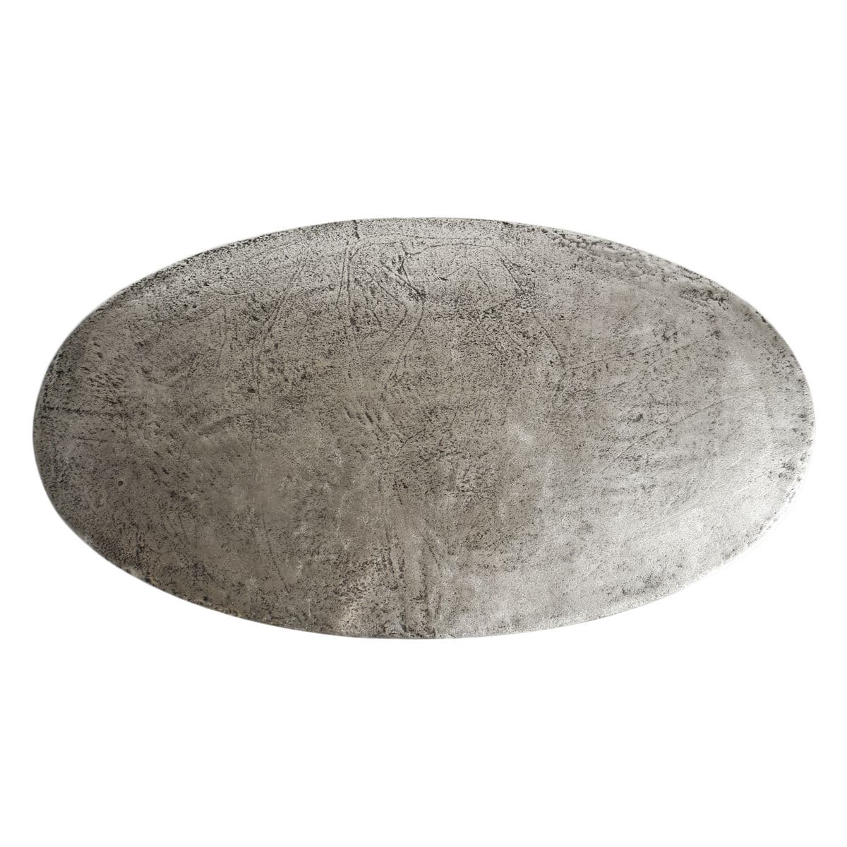 Modern Oval Aged Nickel Coffee Table - Thumbnail 6