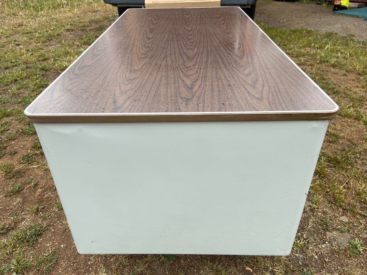 1970s Vintage Mid Century Modern Metal Tanker Desk - Thumbnail 5