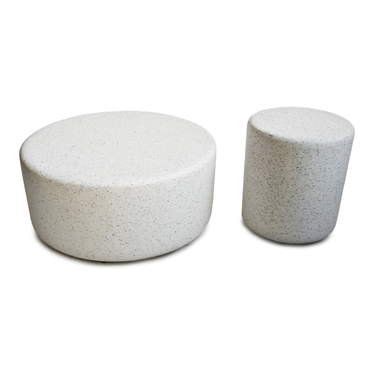 White Terrazzo Round Side Table - Thumbnail 6