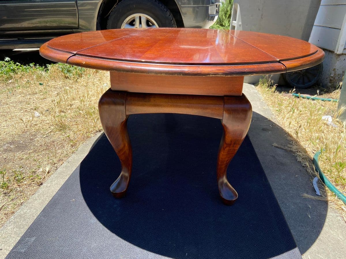 1990s Vintage Drop Leaf Coffee Table - Thumbnail 5
