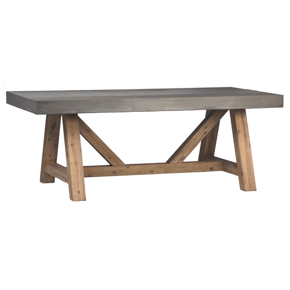 Outdoor Concrete & Wood Dining Table - Thumbnail 6