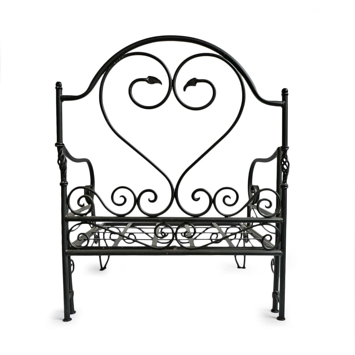 Outdoor Vintage Iron Scroll Arm Chair - Thumbnail 6