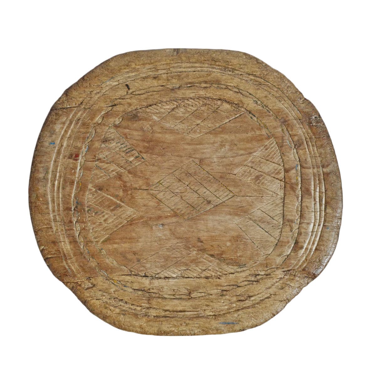 Old Nupe Low Wood Stool - Thumbnail 6