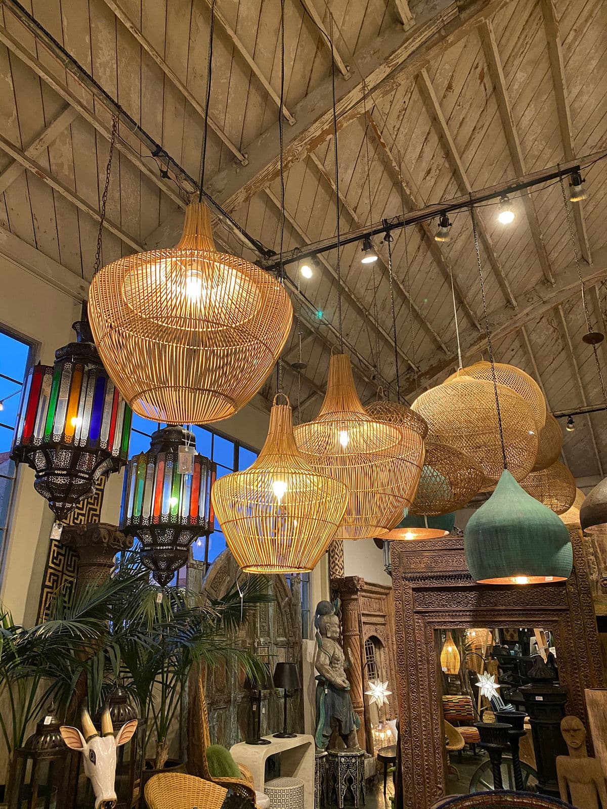 Jeanie Raw Rattan Lantern Medium - Thumbnail 6