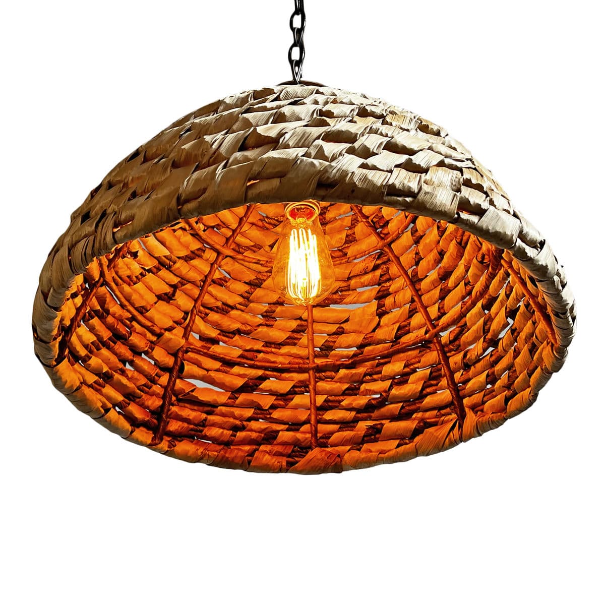 Banana Leaf Woven Cup Pendant Light - Thumbnail 6