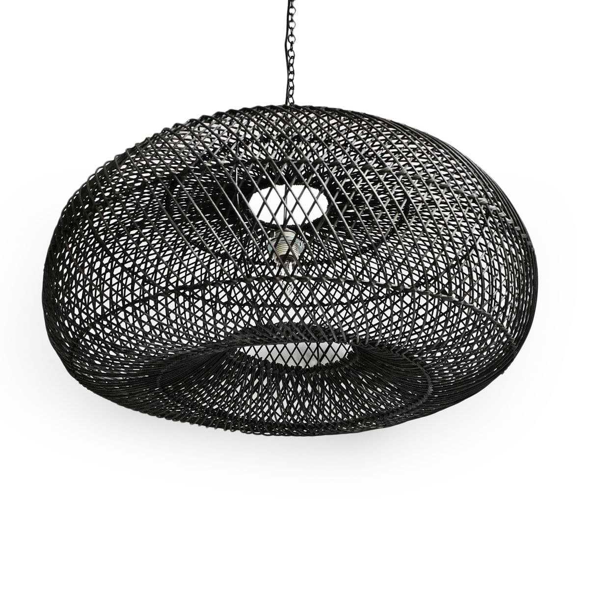 Black Wicker Donut Lantern Medium - Thumbnail 6
