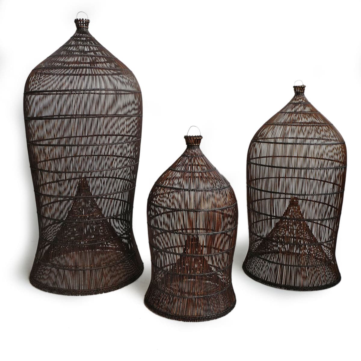 Auburn Wicker Fish Basket Lantern Medium - Thumbnail 6