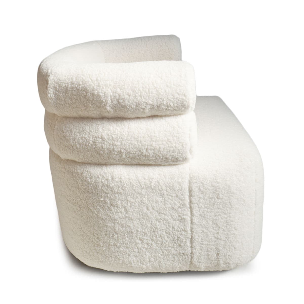 White Faux Sheep Jolla Swivel Chair - Thumbnail 6