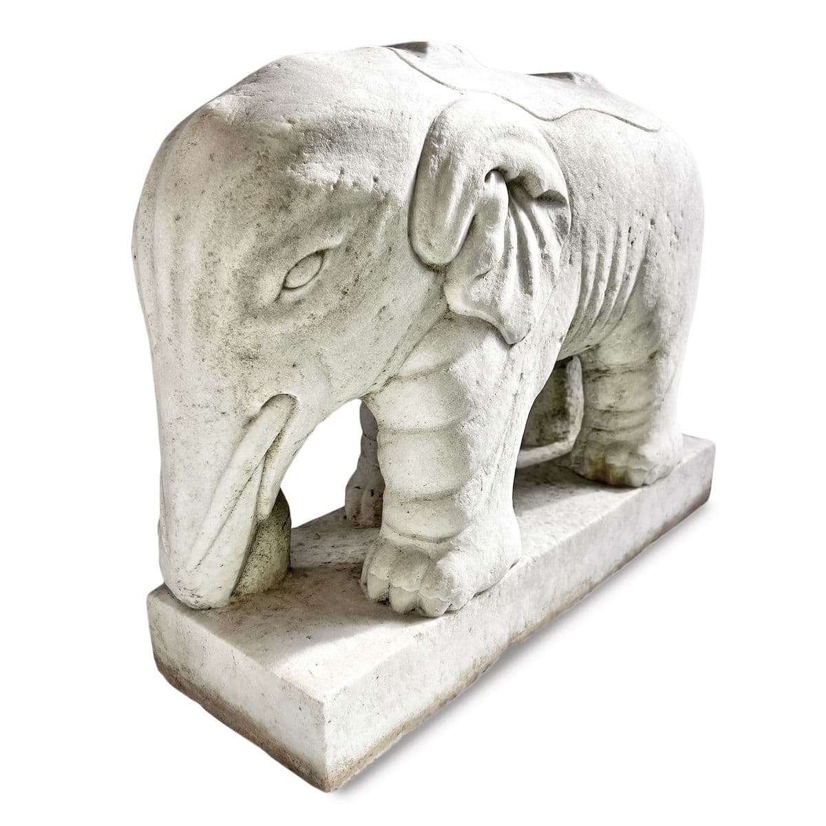 Antique White Marble Elephant - Thumbnail 6