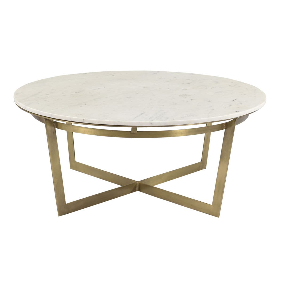 Marble & Brass Round Coffee Table - Thumbnail 6