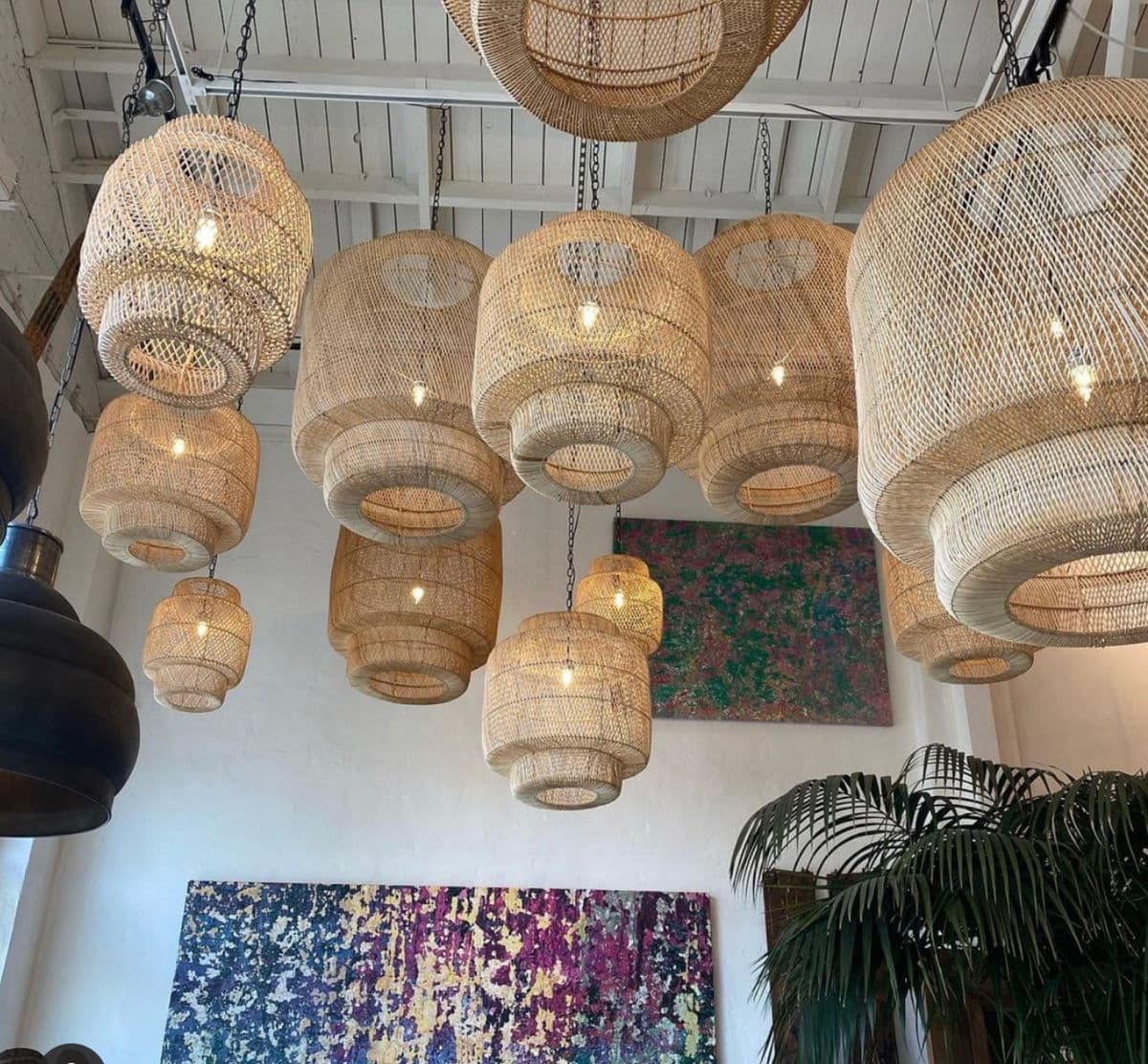 Natural Wicker Liberty Lantern Medium - Thumbnail 6