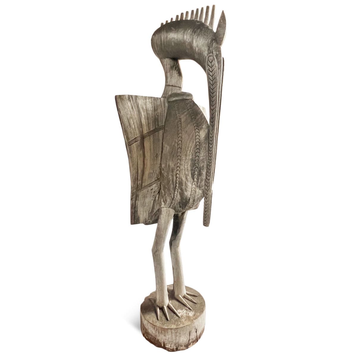 Old Large Senufo Wood Hornbill Figure - Thumbnail 6