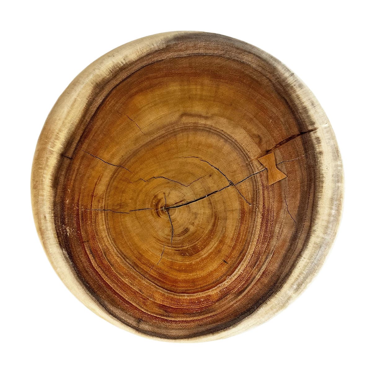 Monkey Pod Ribbed Wood End Table Stool - Thumbnail 6