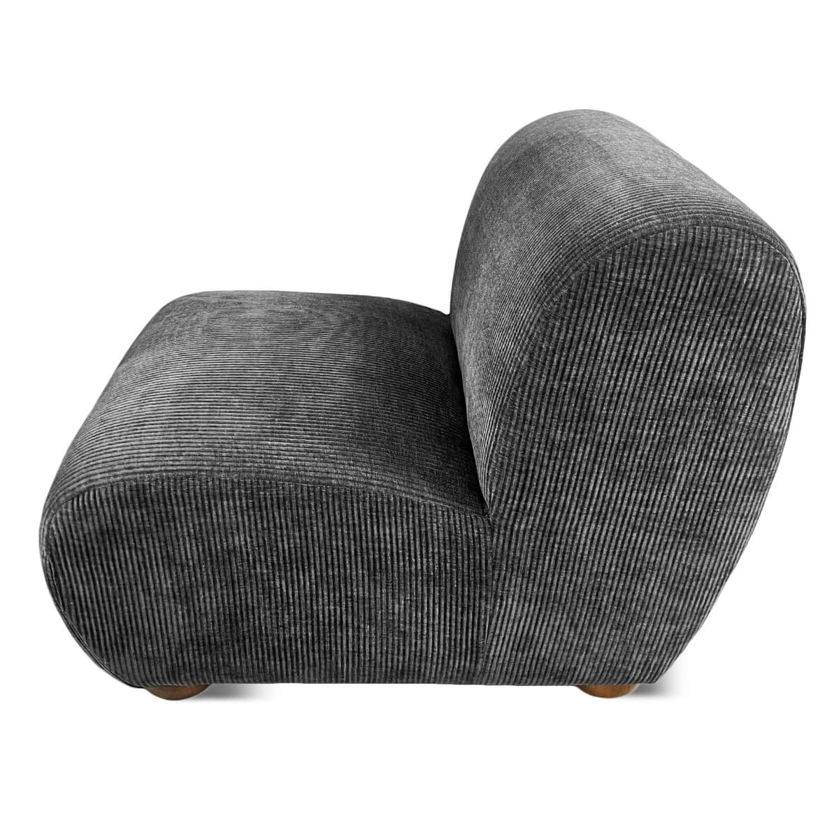 Charcoal Chenille Stripe Slipper Chair - Thumbnail 6