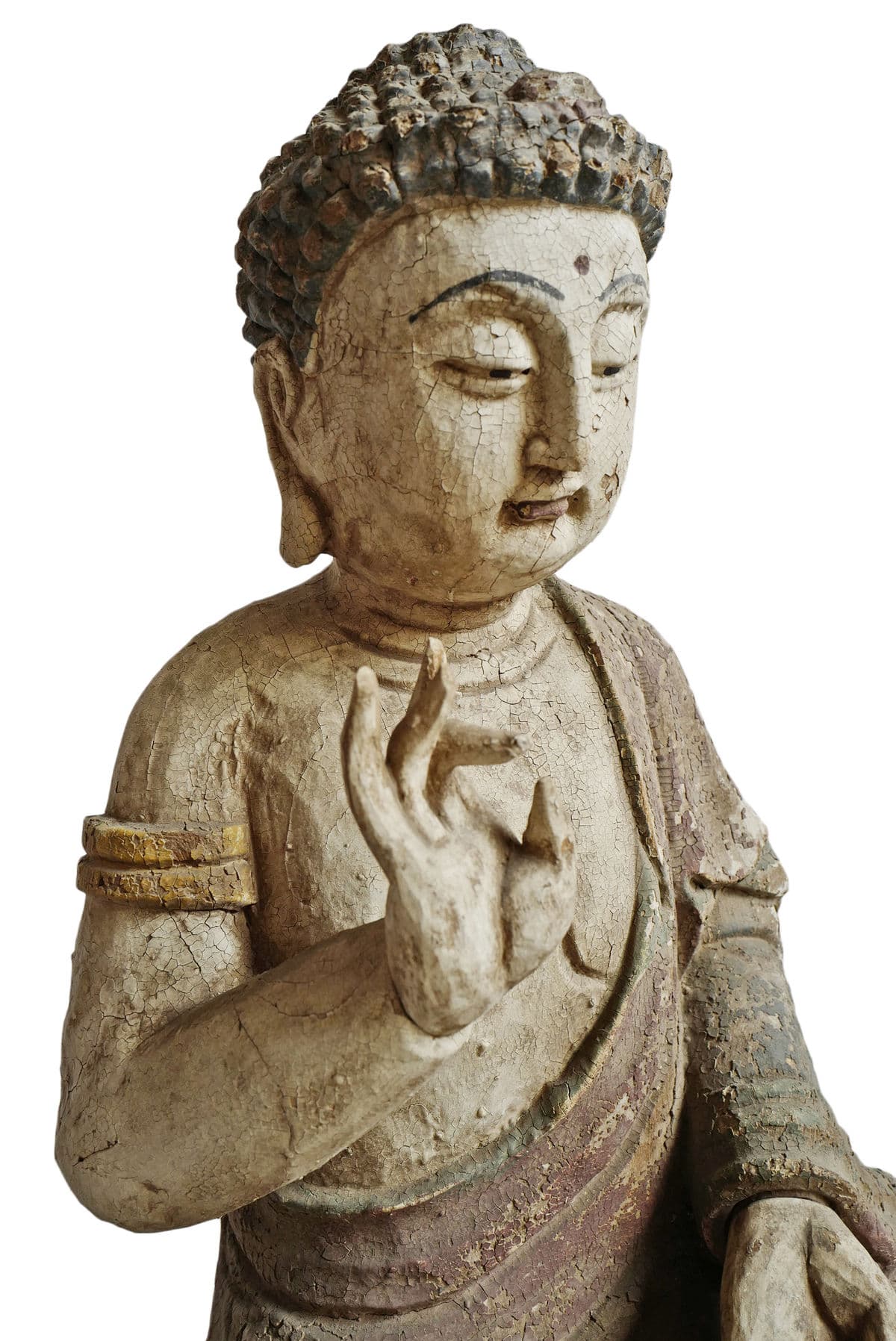 Old Chinese Wood Sitting Buddha - Thumbnail 6