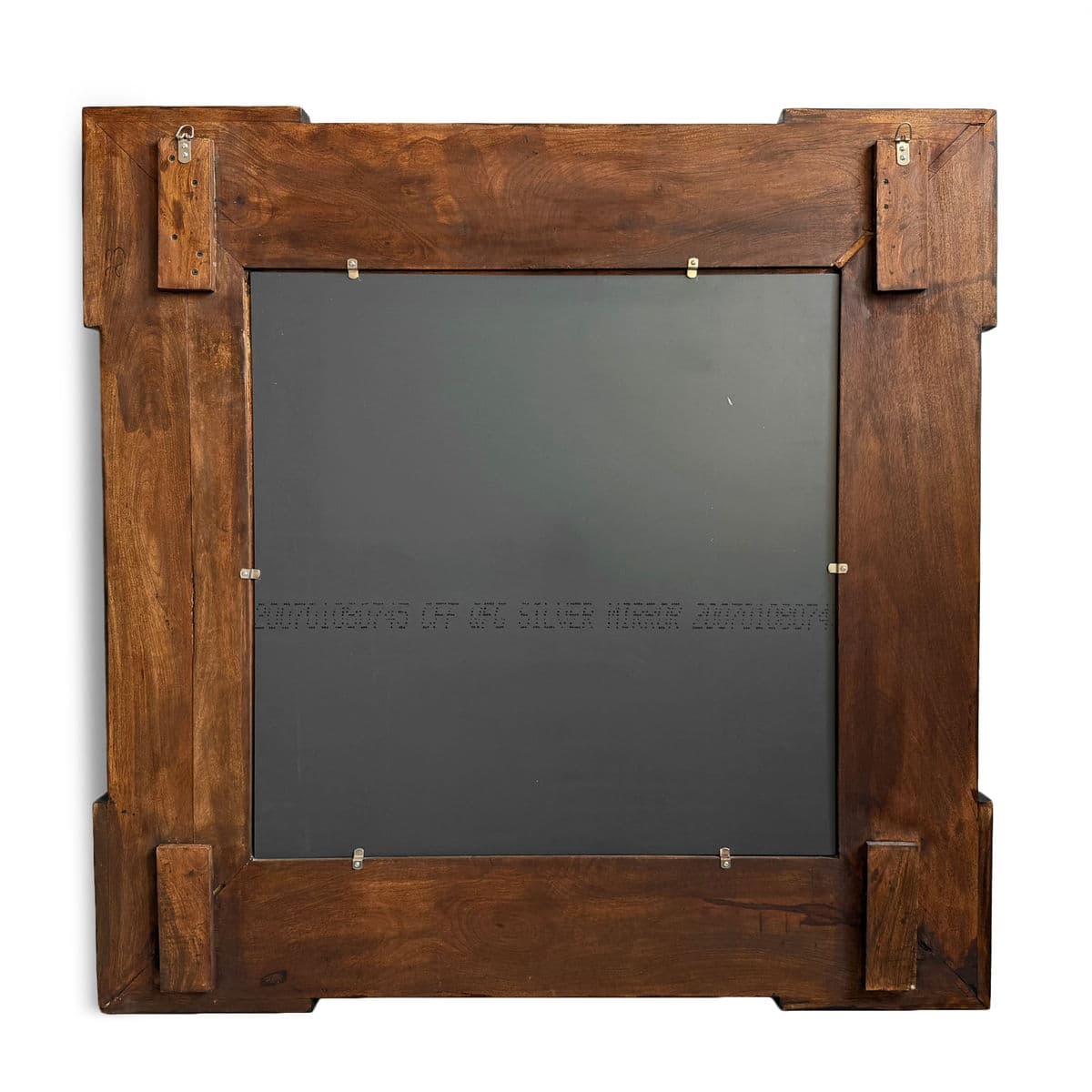 Vintage Walnut Square Mirror - Thumbnail 6
