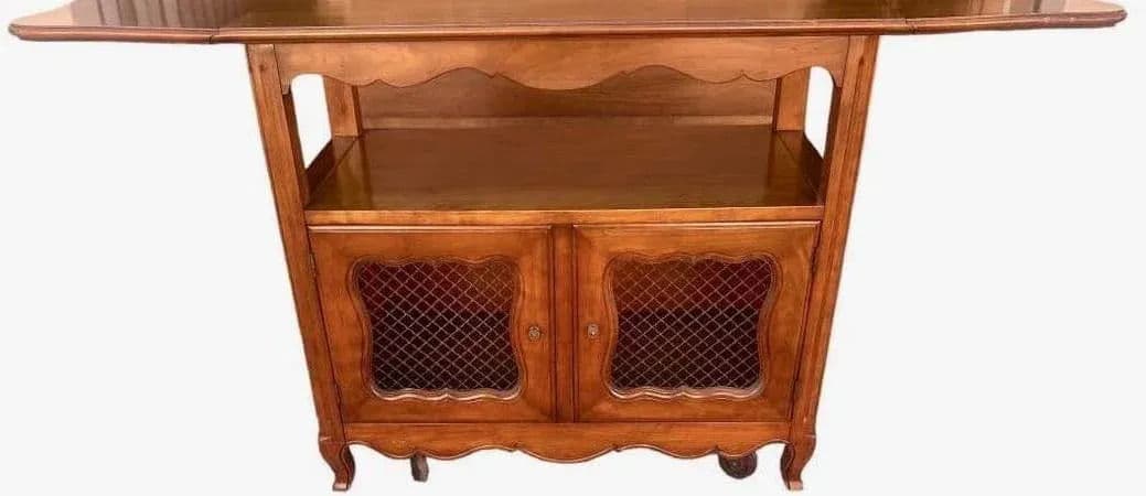 Kindel Grand Rapids Solid Cherry Wood Belvedere Server - Louis XV French Provincial Style Vintage 1950s - Thumbnail 6