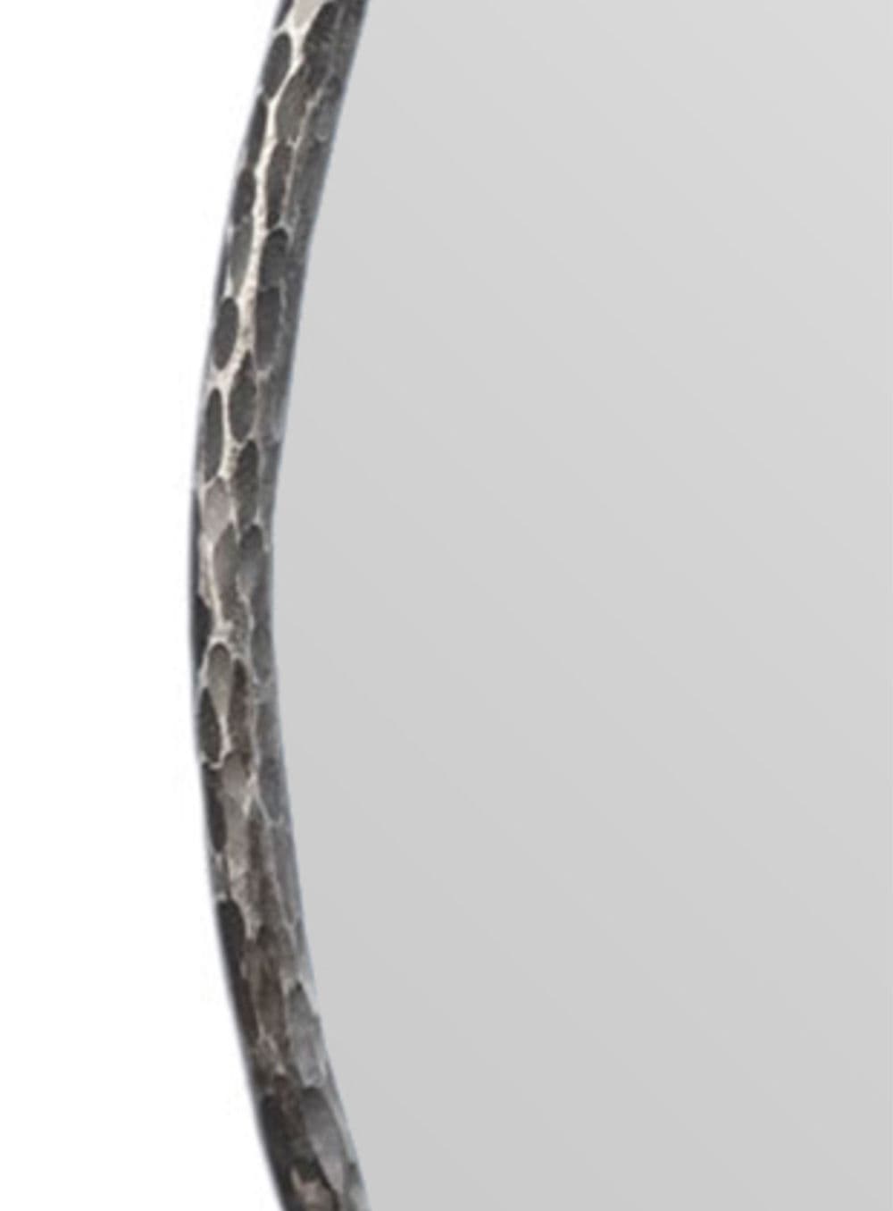 Large Round Hammered Iron Ring Mirror - Thumbnail 6