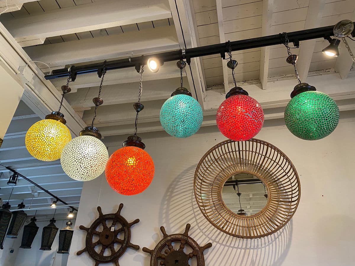 Green Mosaic Globe Pendant Small - Thumbnail 6