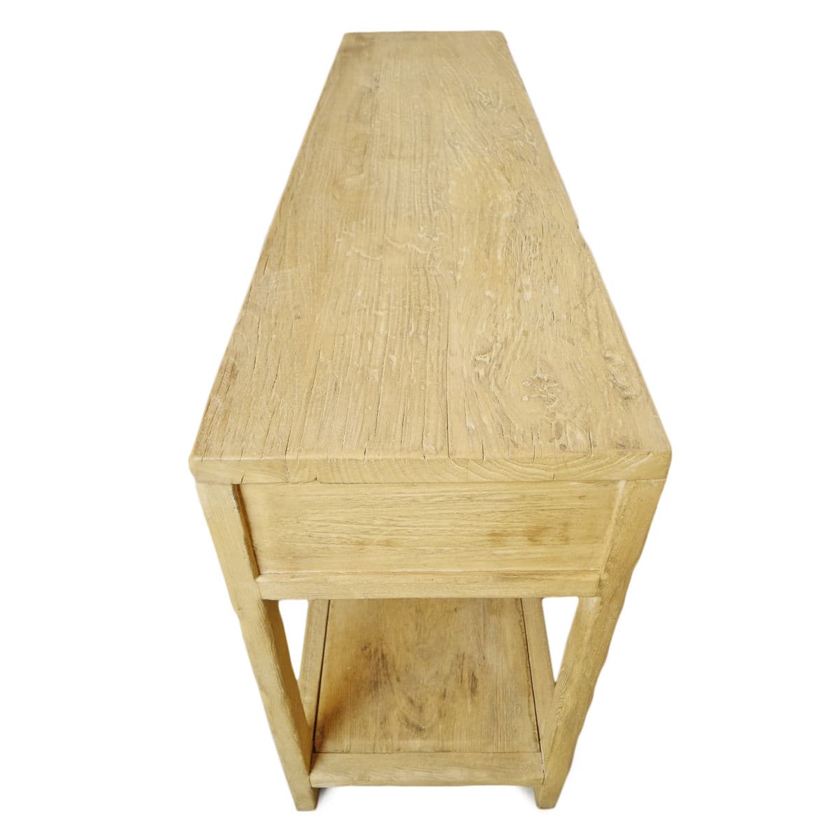 Simple 4 Drawer Blonde Elm Console - Thumbnail 6