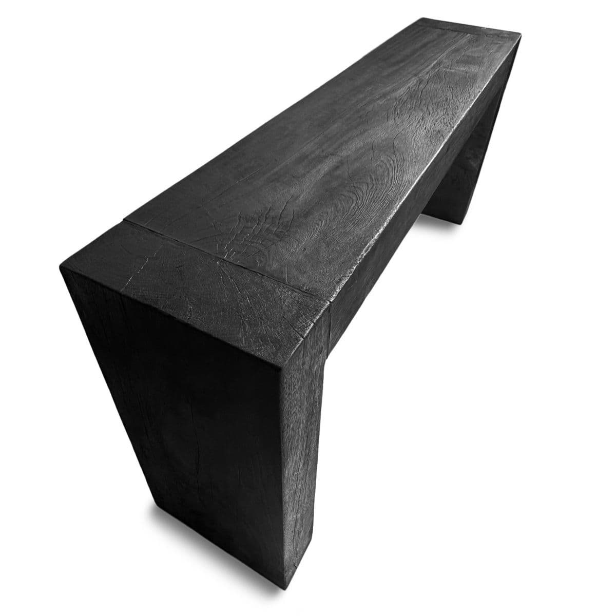 Black Solid Wood Beam Console Table - Thumbnail 6