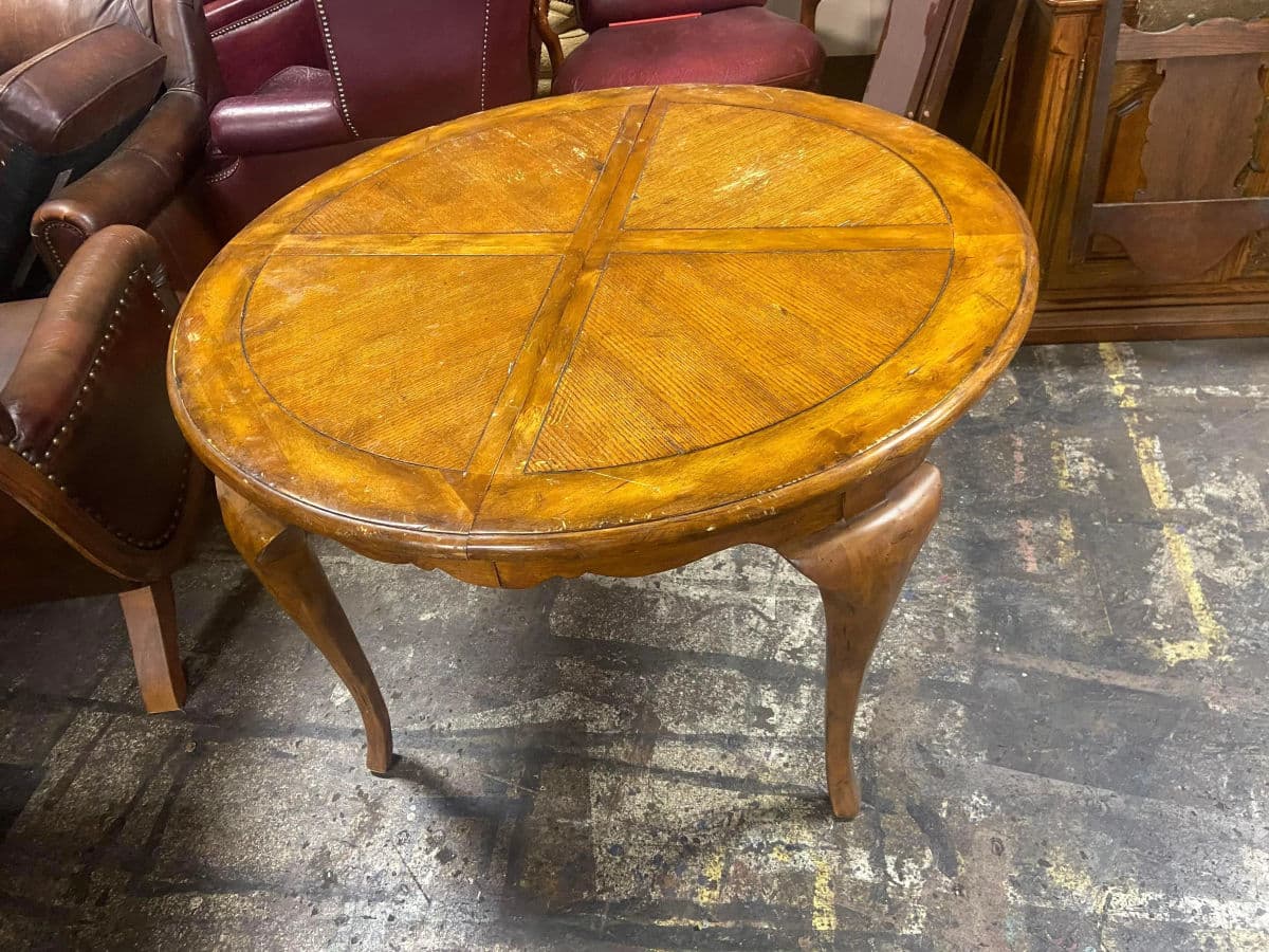 French Country Fruitwood and Oak Parquet Dining Table - Late 20th Century - Thumbnail 6