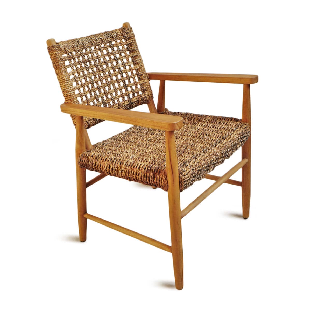 Banana Weave & Teak Arm Chair - Thumbnail 6
