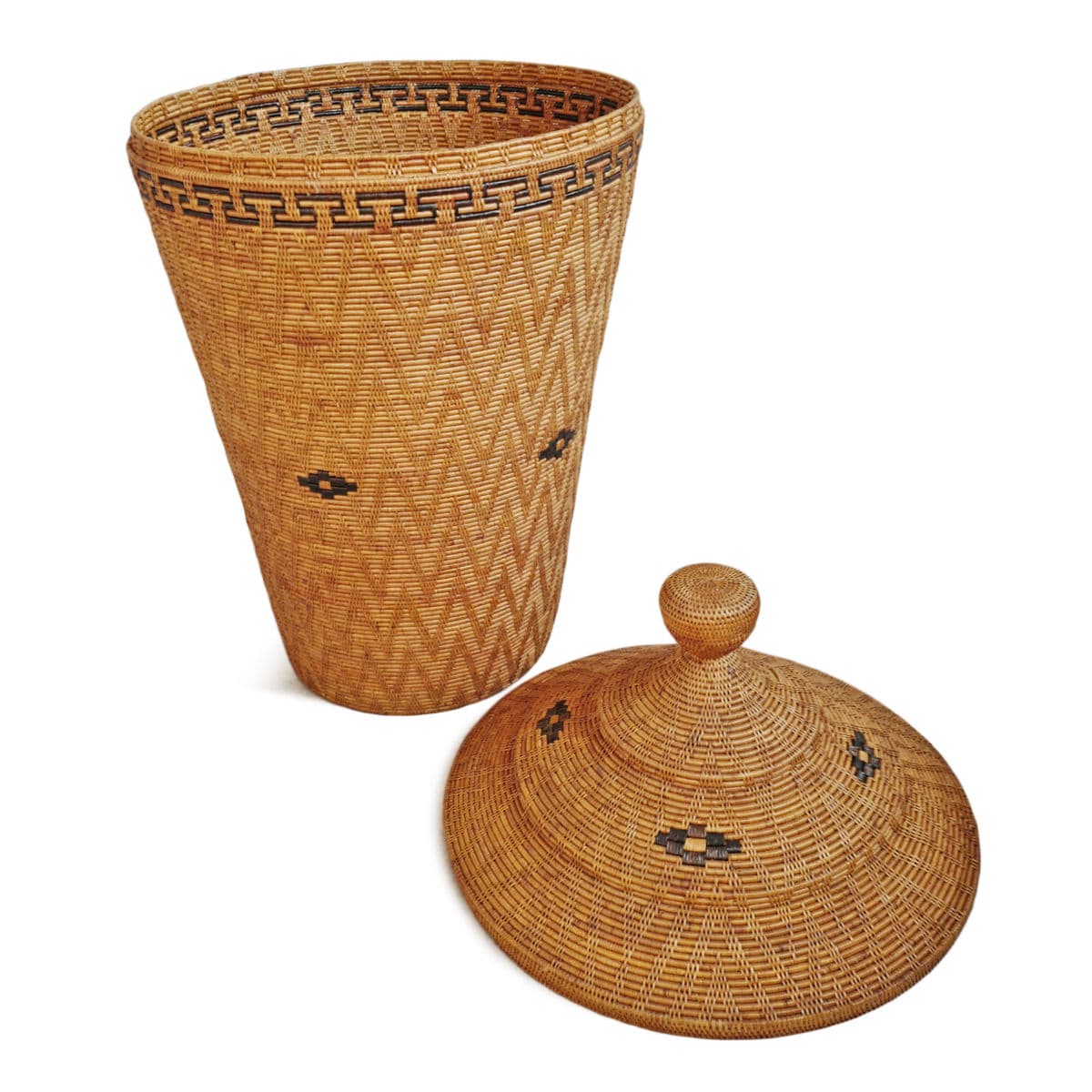 Large Sumatra Woven Basket w/Lid - Thumbnail 6
