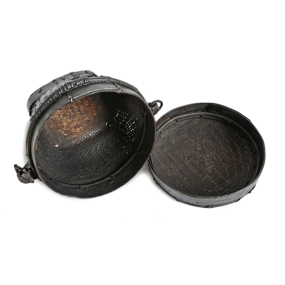 Vintage Round Akha Thai Basket - Thumbnail 6