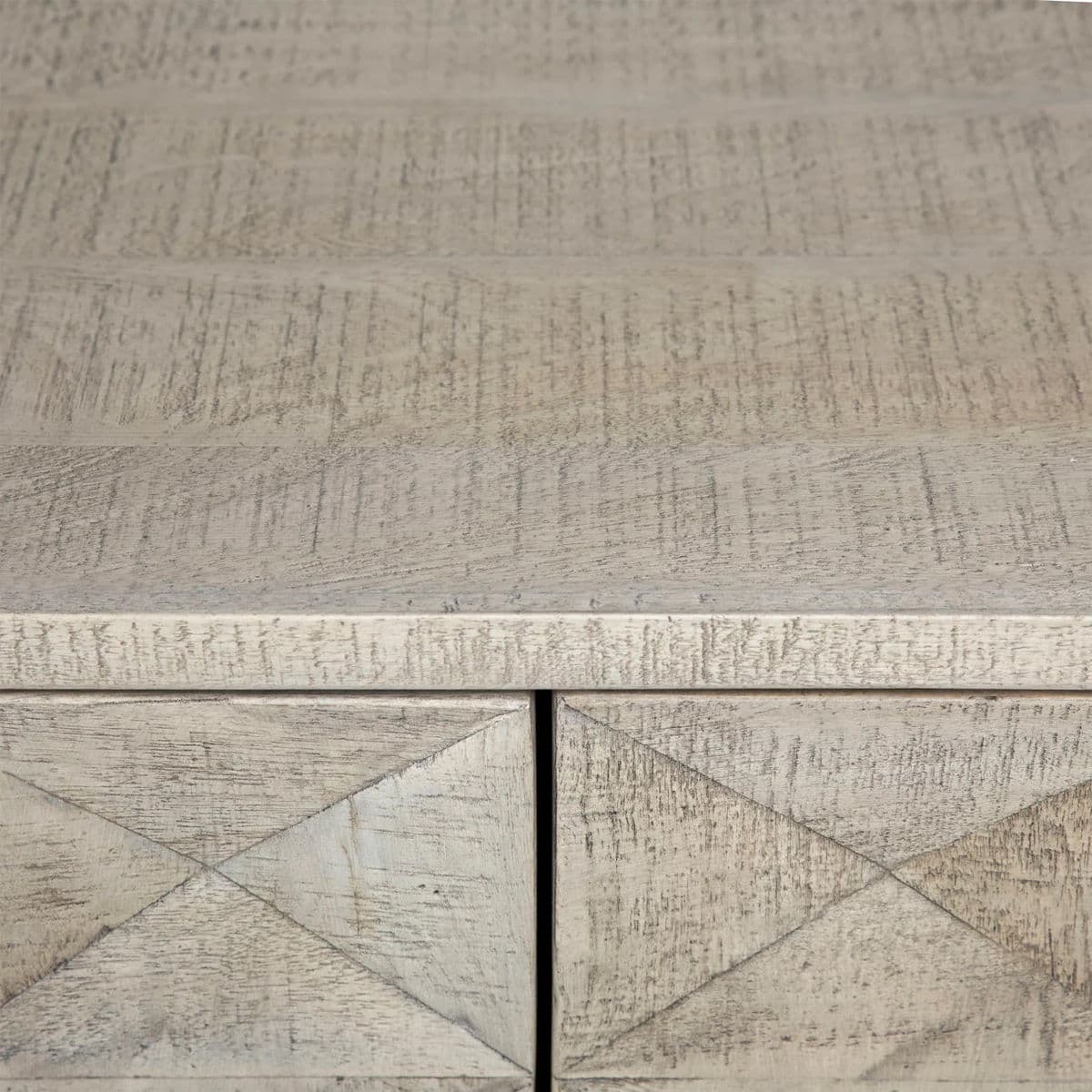 Diamond Pattern Washed Wood Buffet - Thumbnail 6