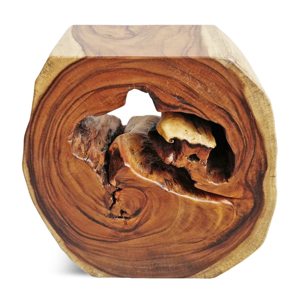 Organic Monkey Pod Hole Side Table - Thumbnail 6