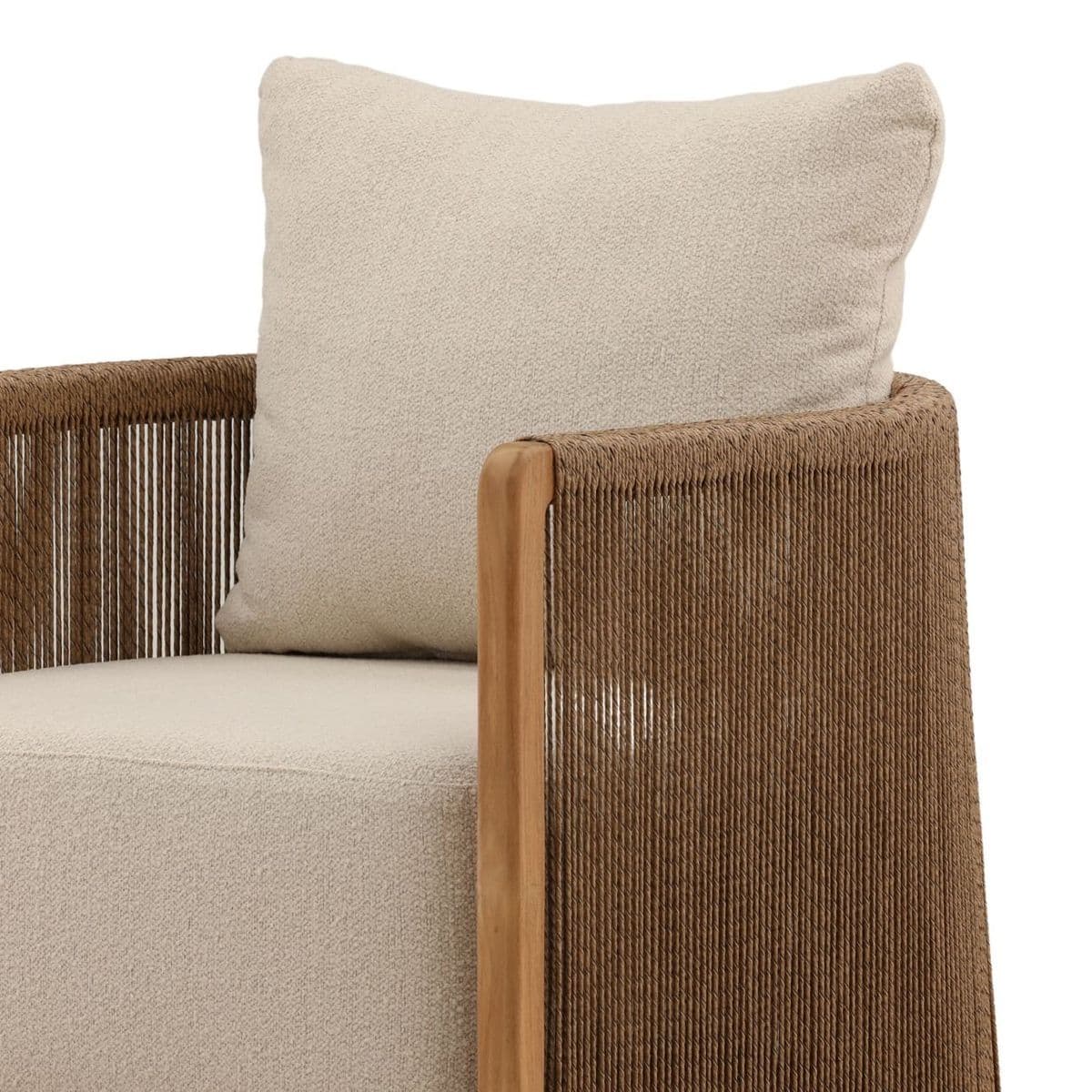 Rope Wrapped Teak Outdoor Accent Chair - Thumbnail 6