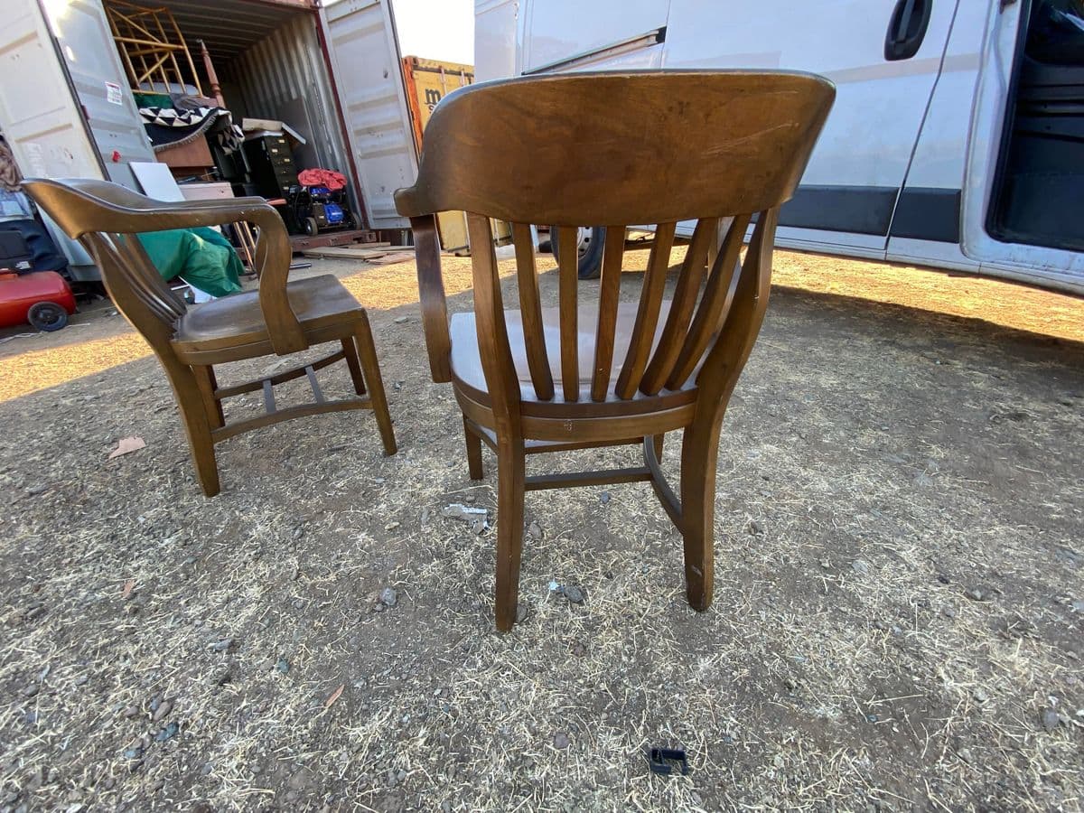 1970s Vintage Boling Chair Company Walnut Banker’s Chair Set of 2 - Thumbnail 6