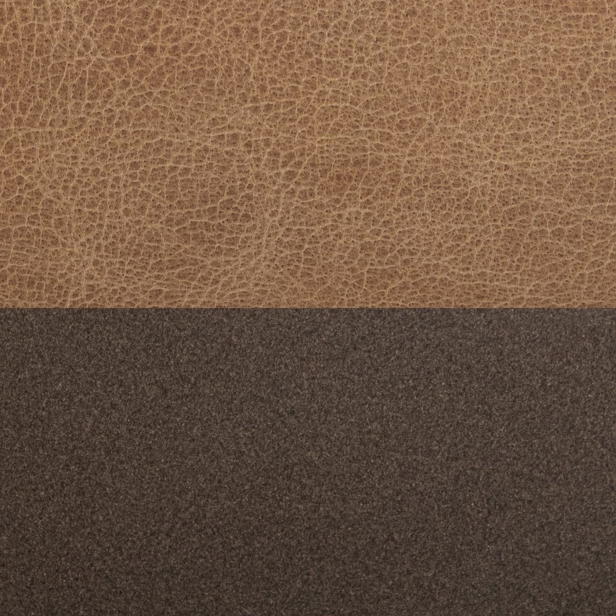 Aged Caramel Leather Round Ottoman - Thumbnail 6
