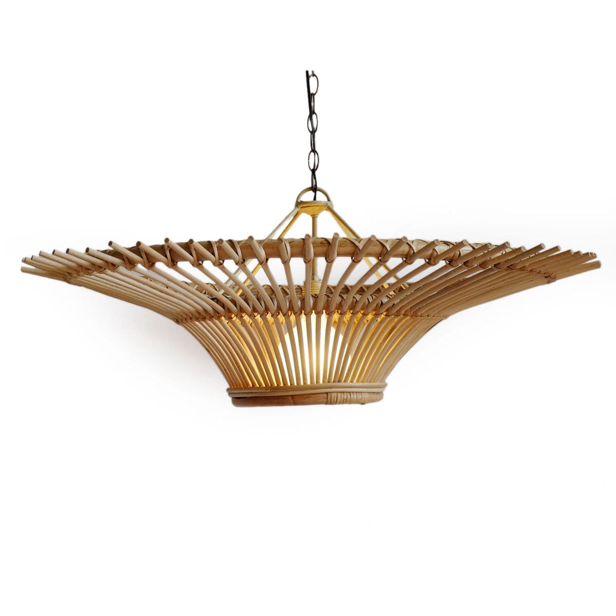 Rattan Sun Ray Pendant Small - Thumbnail 6