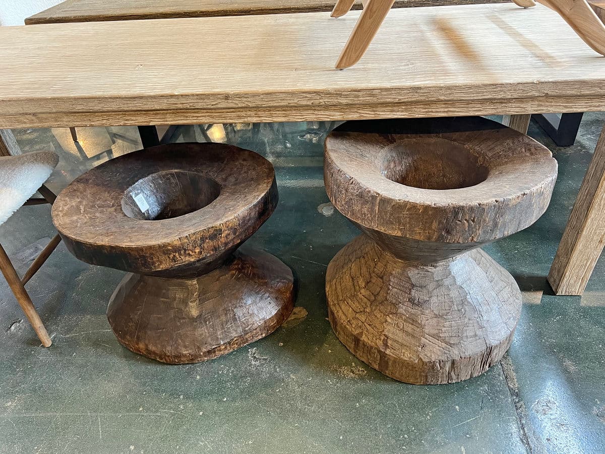 Vintage Large Naga Wood Pestle Pot - Thumbnail 6