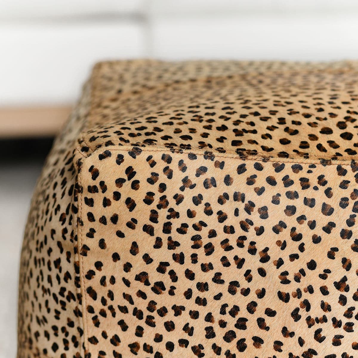 Leopard Pattern Hide Pouf Ottoman - Thumbnail 6