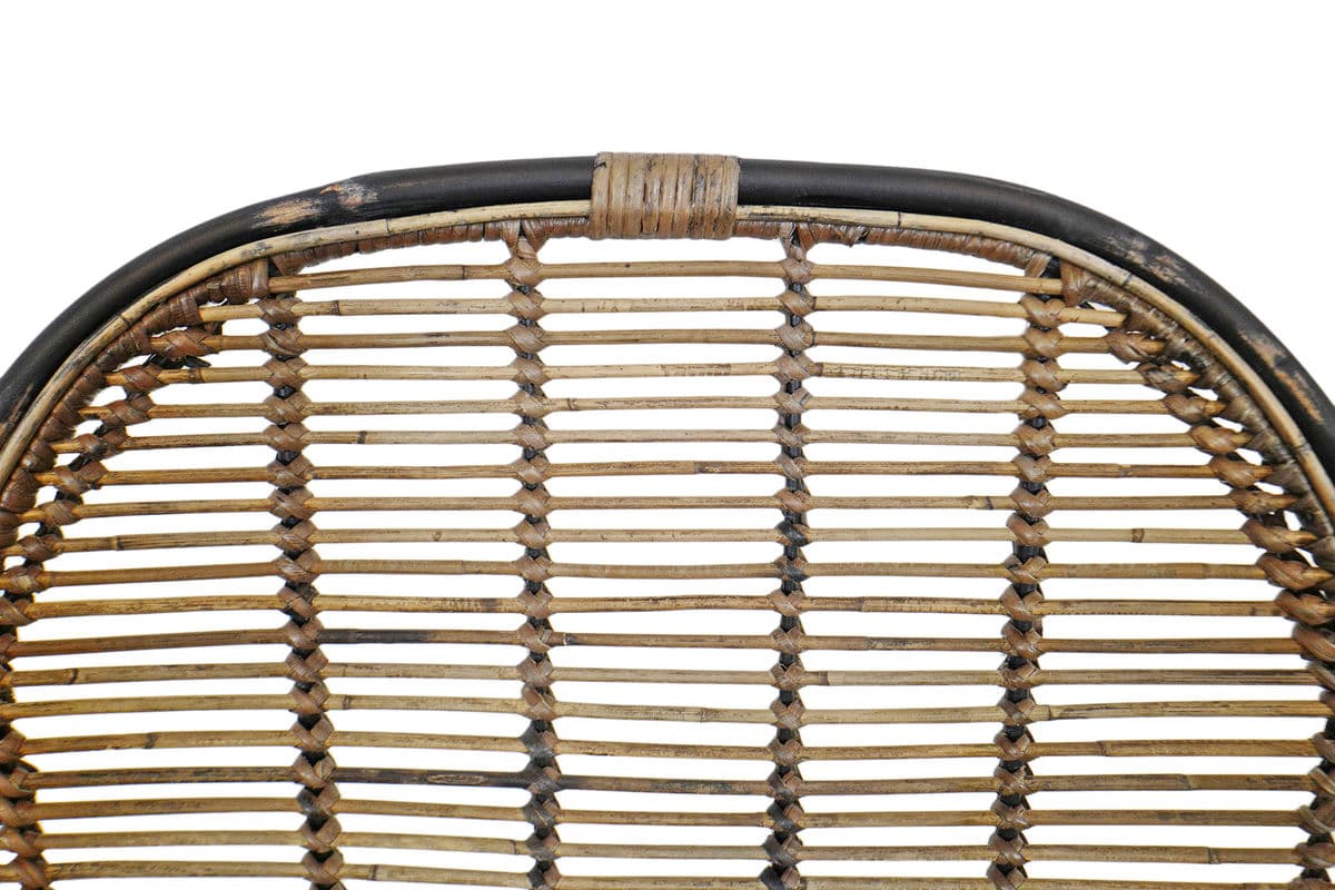 Modern Black & Rattan Dining Chair - Thumbnail 6