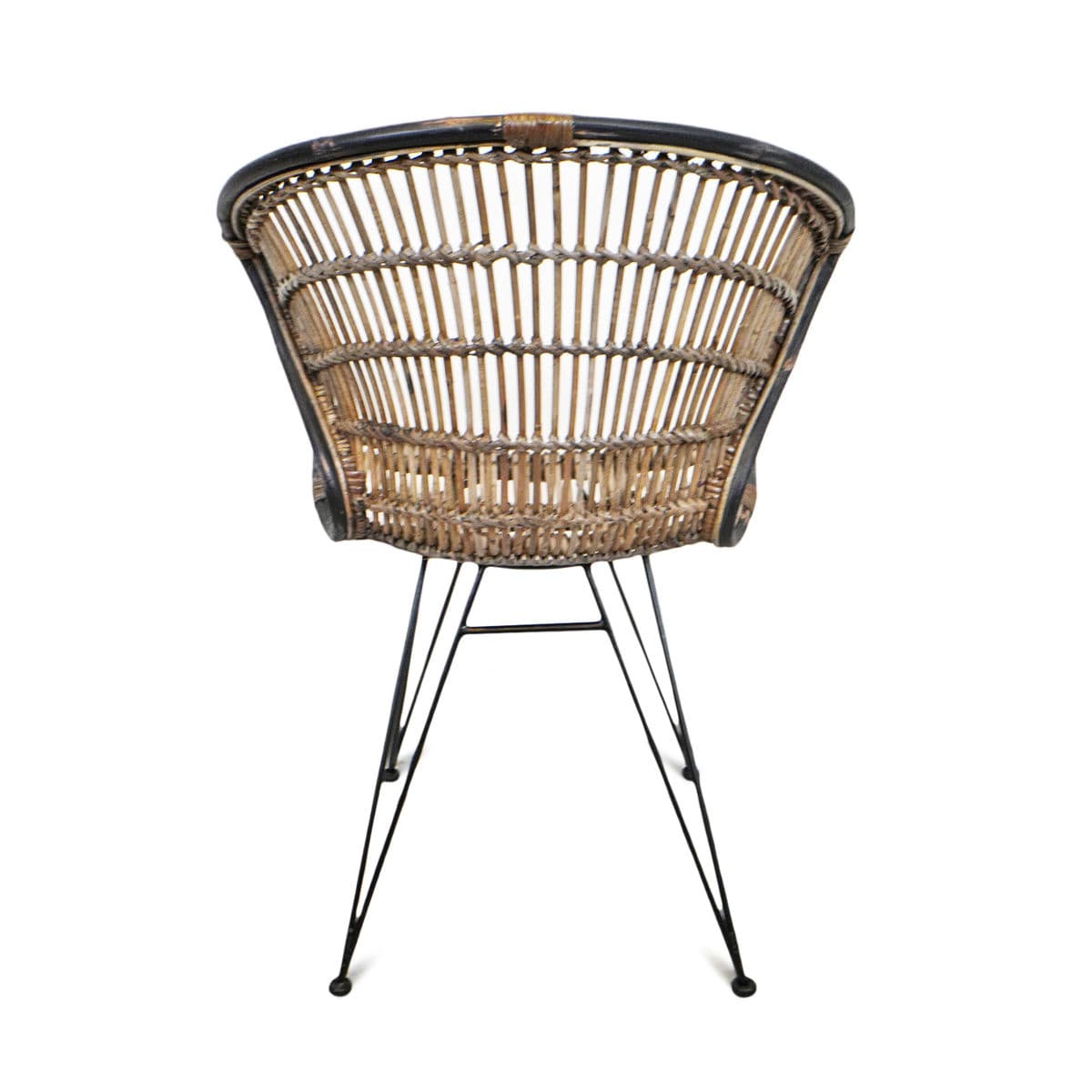 Rattan & Black Scoop Dining Chair - Thumbnail 6