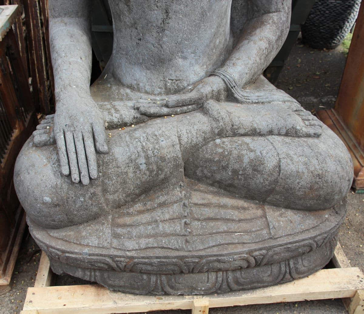 Large Stone Sitting Buddha - Thumbnail 6
