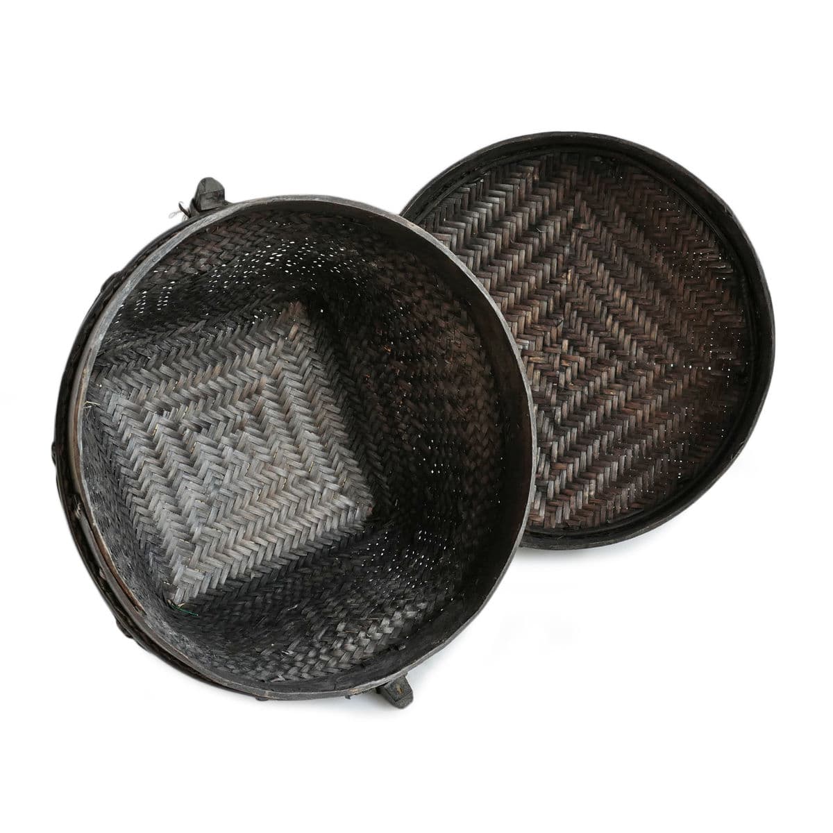 Vintage Akha Thai Round Basket - Thumbnail 6
