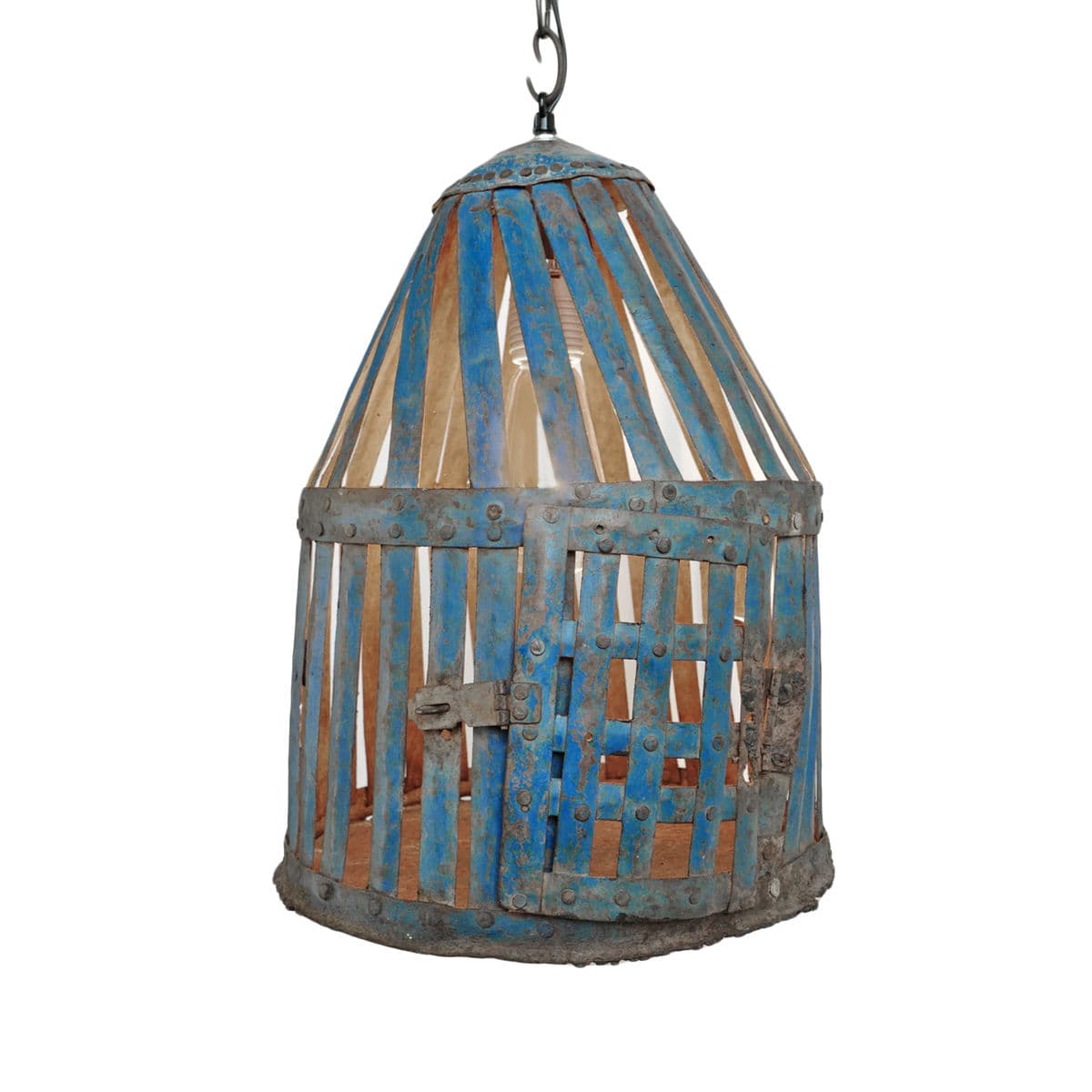 Industrial Iron Basket Cage Lantern - Thumbnail 6