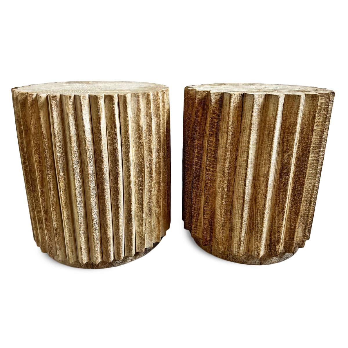 Washed Burn Gear Stool Table - Thumbnail 6