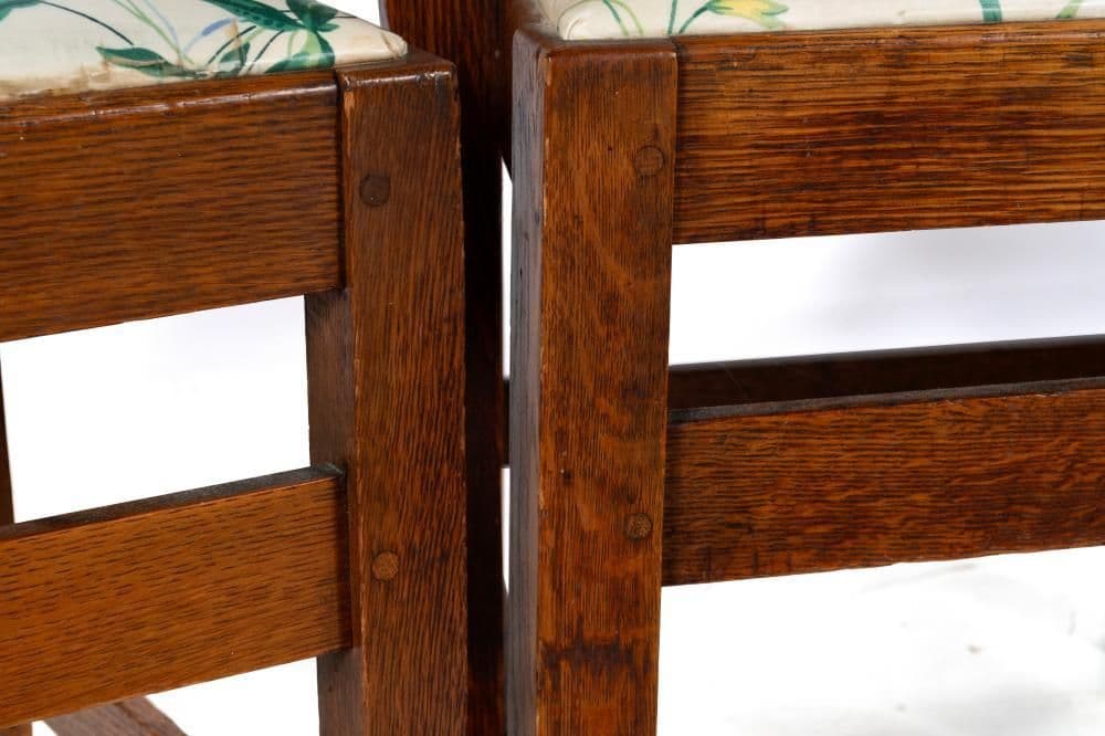 Antique Signed Charles Limbert 'Ebon-Oak' Dining Chairs - Set of 4 - Rare Find Circa 1915 - Thumbnail 6