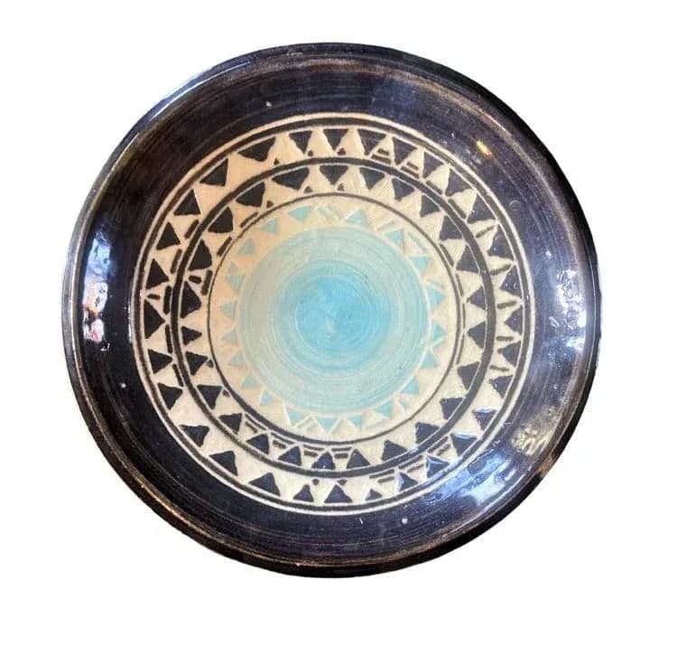 Moroccan Vintage Blue Decorative Bowl - Late 20th Century - Thumbnail 6