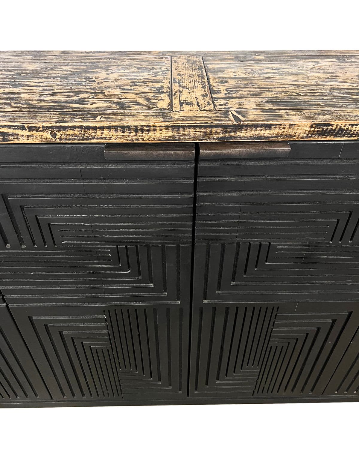 Tall Distressed Black Circuit Sideboard - Thumbnail 6