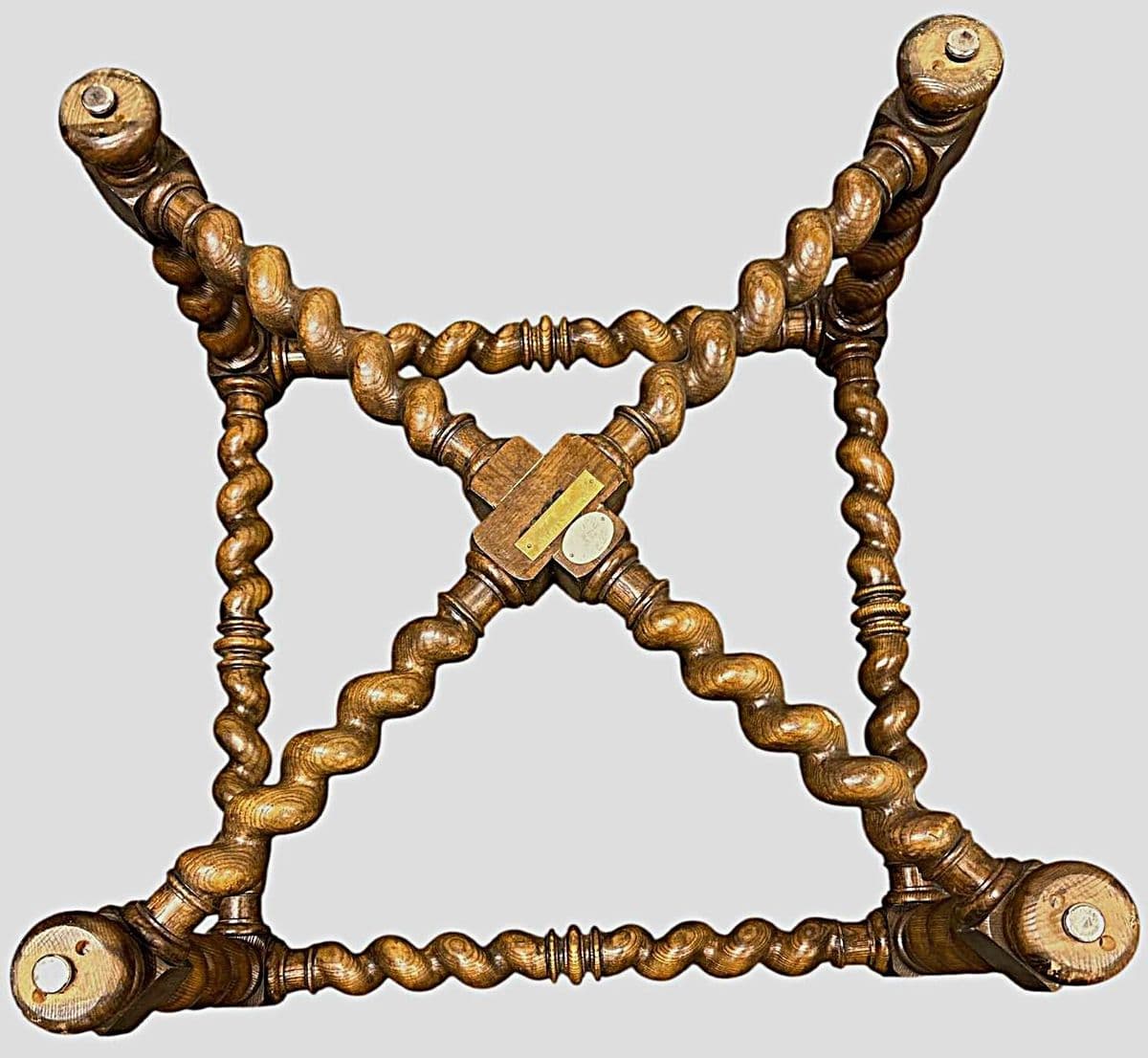 Baker Furniture Collectors Edition Barley Twist Oak Glass Top Coffee Table - Vintage Mid 20th Century - Thumbnail 6