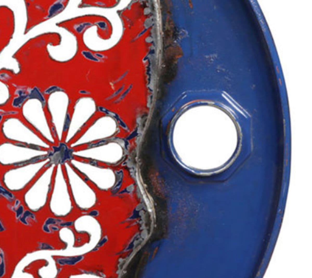 Industrial Pop Art Iron Skull Red & Blue - Thumbnail 6