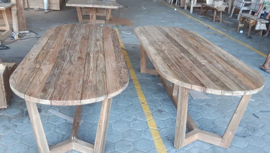 Oval Teak Outdoor Dining Table - Thumbnail 6